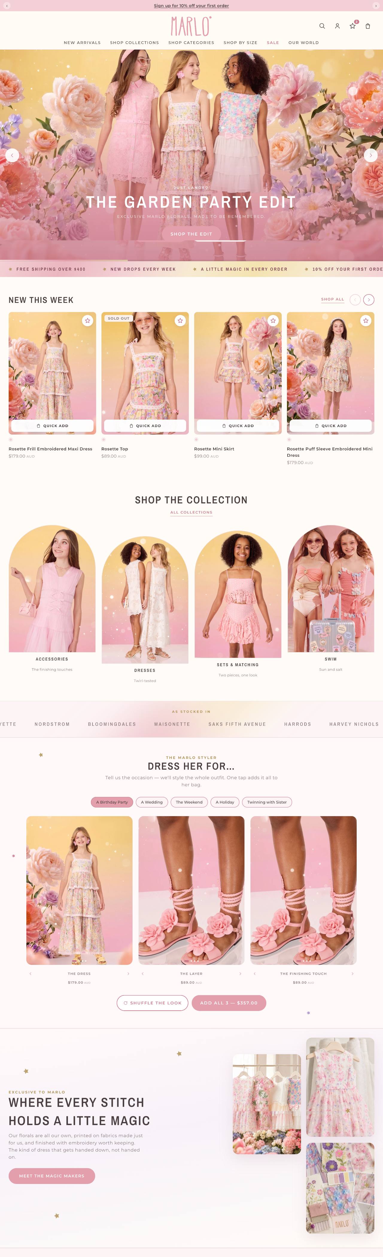 The Marlo Kids homepage, full length